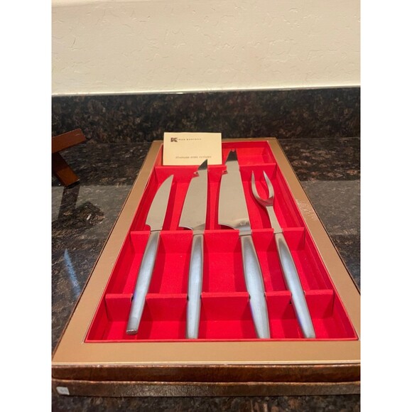 Vintage Kalmar Designs 4 PC Stainless Steel Carving Set - Picture 2 of 8